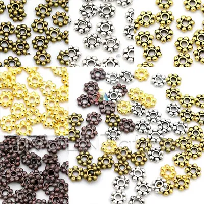 TINY DAISY Spacer 4mm Beads Jewellery Making FINDINGS Assorted Colours  333 • £2.99