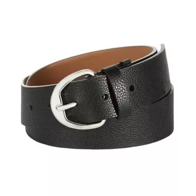 Michael Kors Women's 38mm Logo Leather Belt -size Medium - Black / Silver • $45.55