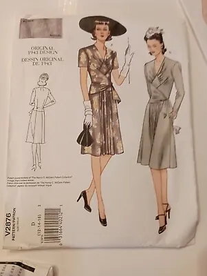 Vintage - Vogue 1943 Style Sewing Pattern V2876 - Dress • $5