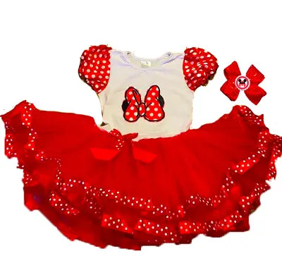 Minnie Mouse Birthday Party Tutu Dress Red 2nd Birthday • $12.95