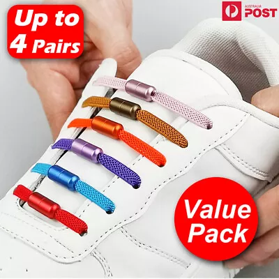 No Tie Shoelaces Locked Elastic Shoe Lace Lazy Laces Sneakers Sports Kids Adults • $4.99