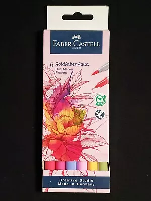 🌟 Faber-Castell Goldfaber FLOWERS Aqua Dual Markers - Assorted 6 PCS ANIME 🌟 • $12