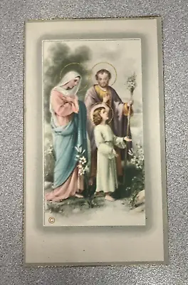 Vintage Catholic Holy Card - Holy Family - Jesus Mary And Joseph • $1.99