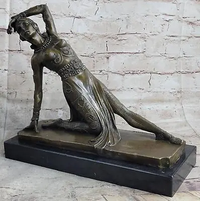 Handmade Art Nouveau By~D.H Chiparus~ Dancer Dance Dancing Bronze Sculpture • £126.07