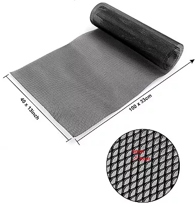 Black Mesh Grill Aluminium Alloy Car Bumper Vent Metal Rhombic Grille Net 3x6mm • £8.65