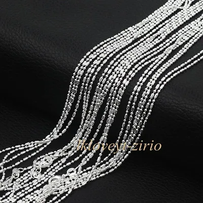 Wholesale Lots 5Pcs 925 Sterling Solid Silver Bar & Bead Chain Necklace 16 -30  • $4.59