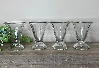 Vtg Libbey Ice Cream Sundae Parfait Dessert Glasses Dishes Tulip Set Of 4 B33 • $14.99