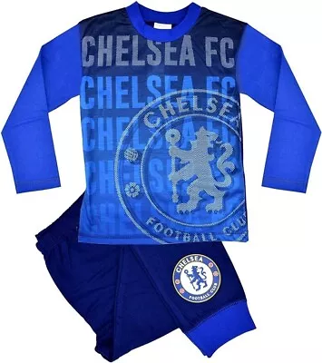 Official Chelsea FC Kids Football Team Pjs Boys The Blues Club Pyjamas 4-12 Yrs  • £9