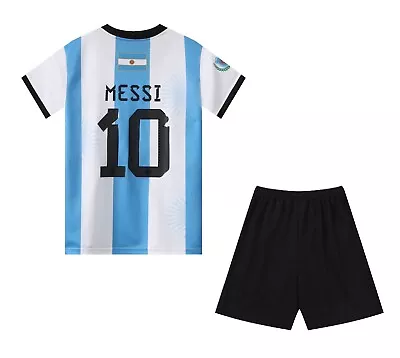 Argentina Messi Kids Boys Youth Soccer Football Jersey Shirt Shorts Set • $36