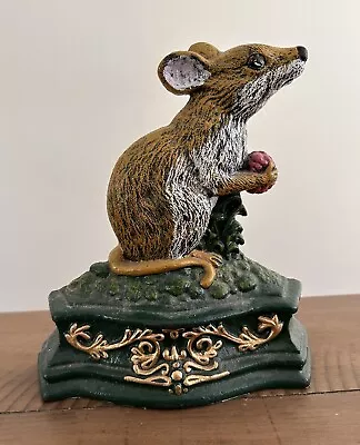 Vintage Cast Iron Painted Field Mouse Door Stop • $28.88