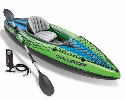 Intex Challenger Sports K1 Kayak Inflatable 1 Person Raft Lake Paddle Boat • $188.95