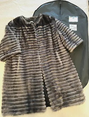 Designer Natural Silver  Mink Fur Jacket Stroller Coat. • $499.99