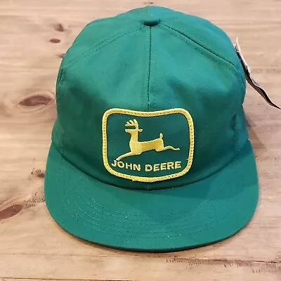 Vintage John Deere Hat Snapback Trucker K-Products Green Big Patch 80s Farm • $40.45