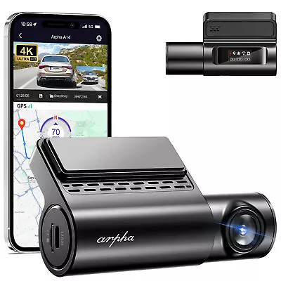 A14 4K Car Recorder 2160P Dash Cam WiFi GPS Voice Control Small Camera For Truck • $115.99