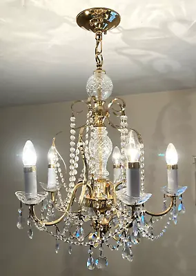 £215 • Buy Stunning Chandalelier With Cut Glass Crystal Almond Droplets And Facets 