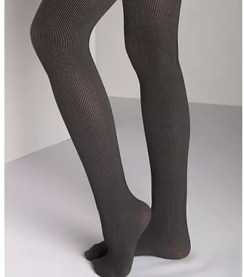 Commando Richly Ribbed Opaque 2 Tone Tights Black/Grey Medium. NWT • $35