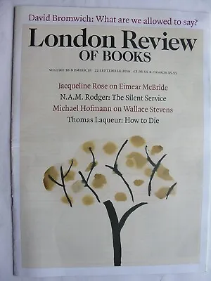 LONDON REVIEW OF BOOKS Sept 22 2016 Alice Oswald Wallace Stevens RN Submarines • £8.50