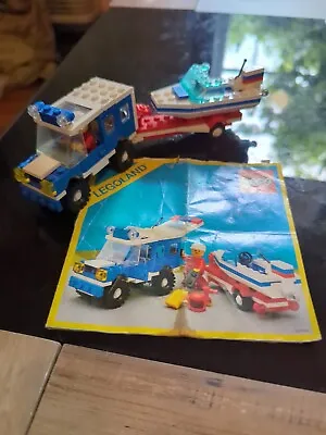 Lego City Town Set 6698 RV With Speedboat (1986) With Instructions Complete Set • $40