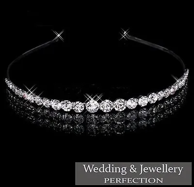 £7.99 • Buy Wedding Headband Bridal Tiara Crystal Diamante Rhinestone Bridesmaid Party Prom
