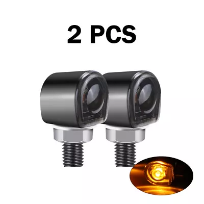 2X LED Motorcycle Turn Signals Indicator Smoke Amber Light Universal Mini Lamp • $13.98