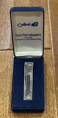 Vintage Colibri Electro Quartz Silver Tone Lighter Japan Orig Box • $16.99
