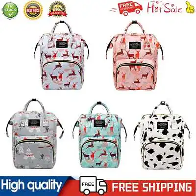 £12.34 • Buy Casual Zipper Backpack Cow Print Schoolbag Sports Outdoor Oxford Cloth Mummy Bag