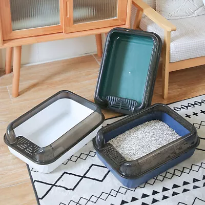 Extra Large Open Cat Litter Tray High Sided Deep Jumbo Rim Pan Box Loo Toilet UK • £11.95