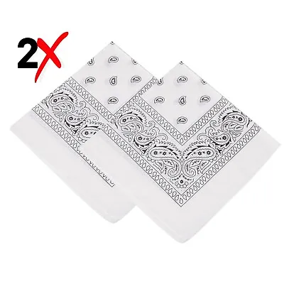 2-Pack Bandana 100% Cotton Paisley Print Double-Sided Scarf Head Neck Face Mask • $3.98