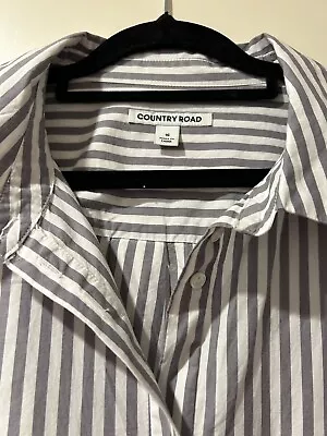 Country Road- Brown & White Striped Shirt- Size 16- Brand New Without Tags • $40