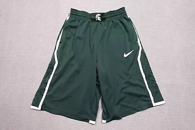 Michigan State Spartan Shorts Mens Large Green Nike Basketball NCAA Loose Fit • $24.97