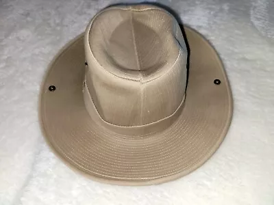 VTG HUNTING WORLD Safari Hat Side Snap Strap Made In France Classic Khaki  • $78