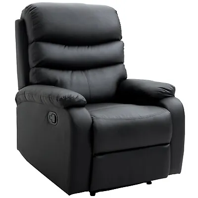 HOMCOM Manual Recliner Chair Armchair For Living Room With Footrest Black • £229.99