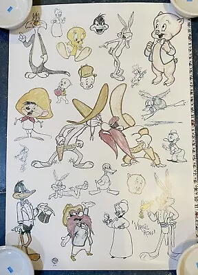 Bugs N' Friends Warner Bros Lithograph Virgil Ross Signed In Plate W Appraisal • $135