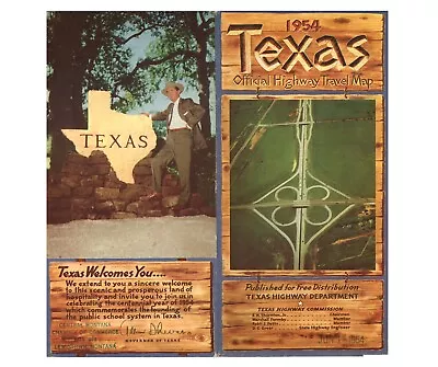 Vintage 1954 Texas Official Road Map – State Highway Dept. (Version B) • $12.99