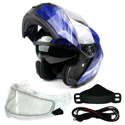 Modular Snowmobile Helmet Electric Shield Blue Adult Sledding Snow Machine • $135