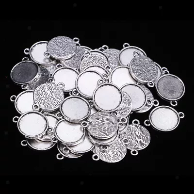 £5.66 • Buy 50pcs Blank Bezel Pendants   Base Settings Tray For Jewelry Making 12mm