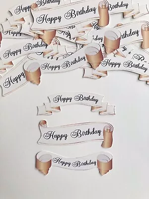 Mixed Happy Birthday Card Making Banners Embellishments Sentiments Card Toppers • £3.80
