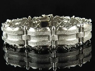 13 Ct Round Cut Lab-Created Diamond 14K White Gold Plated Men's Tennis Bracelet • $305.99