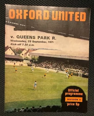 £1.40 • Buy Oxford United V Queens Park Rangers - Division 2 -Played 29/09/1971 -For Charity