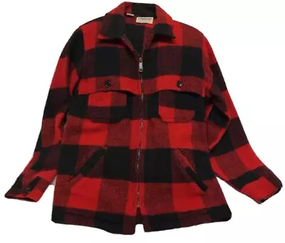 Vintage Amana Woolen Mills Hunting Jacket Buffalo Plaid Wool Blend Men Size S • $99.99