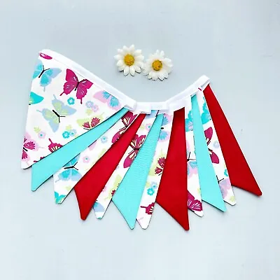 £9.50 • Buy Butterfly Mini Bunting, Handmade Bunting, 12 Flags, 1.7m