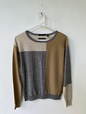 🎈 COUNTRY ROAD 100% WOOL Grey Beige Jumper Sweater Xs 8 • $19