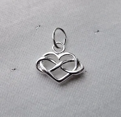 Infinity Heart Charm 925 Sterling Silver Eternal Love Forever  • £6