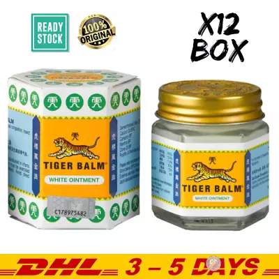 (12x 30g) Tiger Balm White Ointment - Headache Muscle Pain Relief & Massage DHL • $106.90