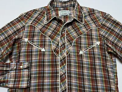 Vintage H Bar C California RanchWear Pearl Snap Western Shirt Mens Size 15/34 • $76.49
