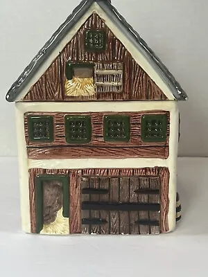 Ceramic Barn Cookie Jar Block Country Village By Gear Farm House  • $24.57