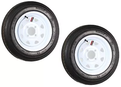 2-Pack Trailer Tire Rim 480-12 4.80-12 LRC 4Lug White Spoke Wheel • $129.96