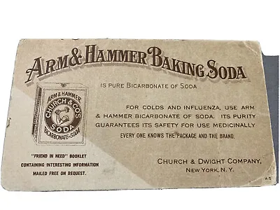 Vintage Arm & Hammer Baking Soda Ink Blotter Advertising Card Not Sign 5.75x3.25 • $10