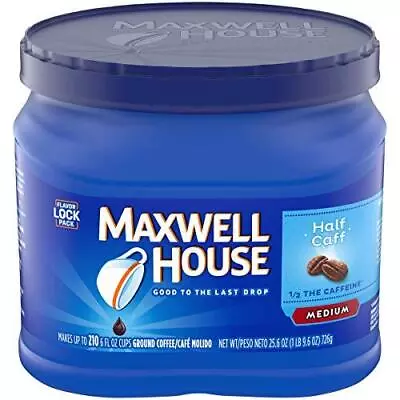 Maxwell House Half Caff Medium Roast Ground Coffee (25.6 Oz Canister) • $12.89