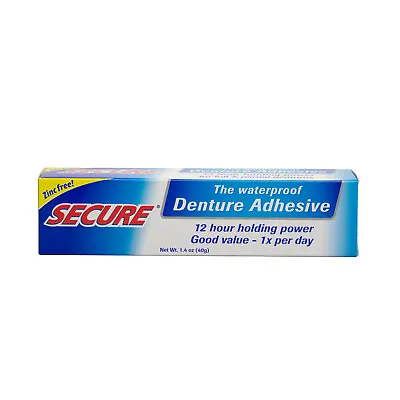 Secure Denture Adhesive Waterproof 1.4 Oz FRESH MADE IN USA FREE SHIPPING • $10.97